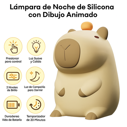 Capibara LED de silicona con sensor táctil para niños
