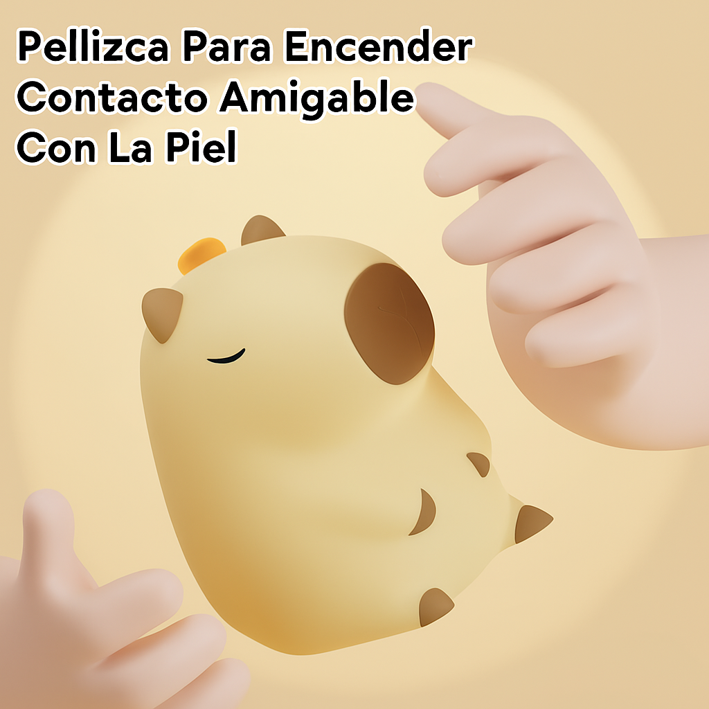 Capibara LED de silicona con sensor táctil para niños