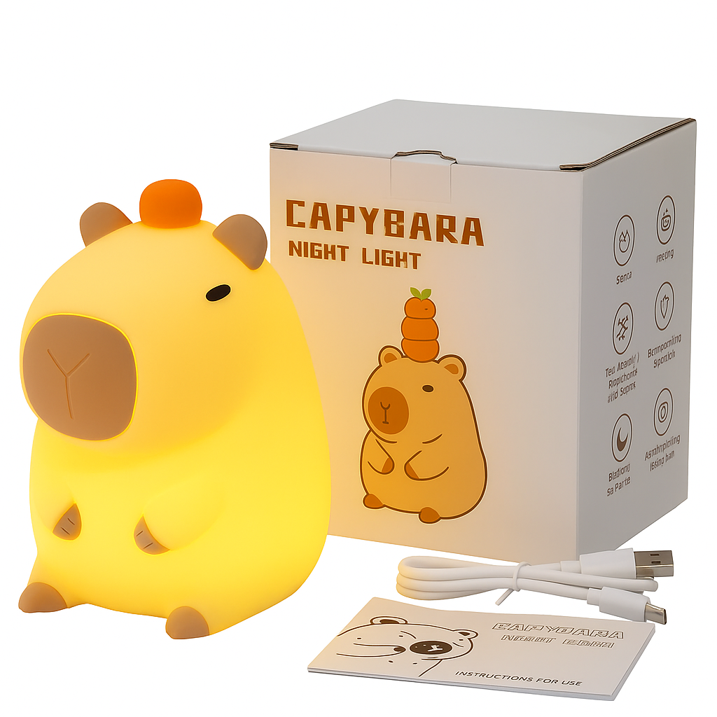 Capibara LED de silicona con sensor táctil para niños